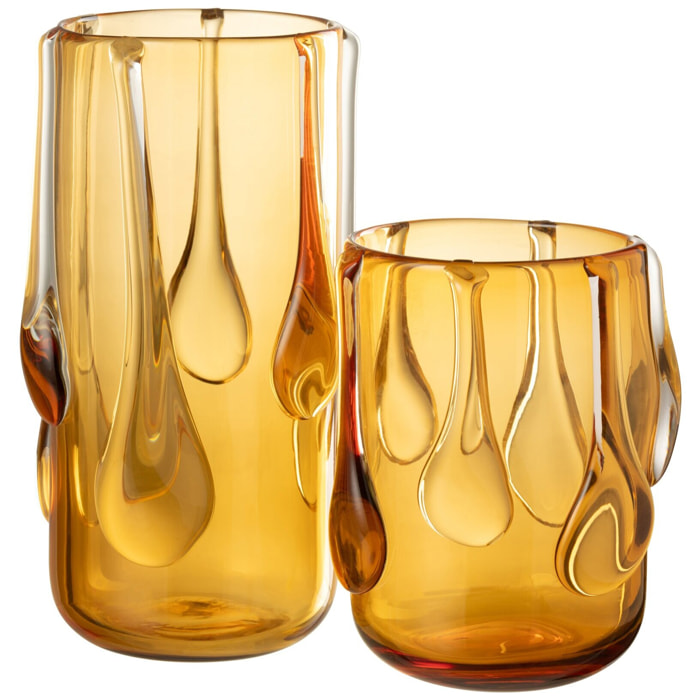 J-Line vase Drippy - verre - ambre - small - 33 cm de hauteur
