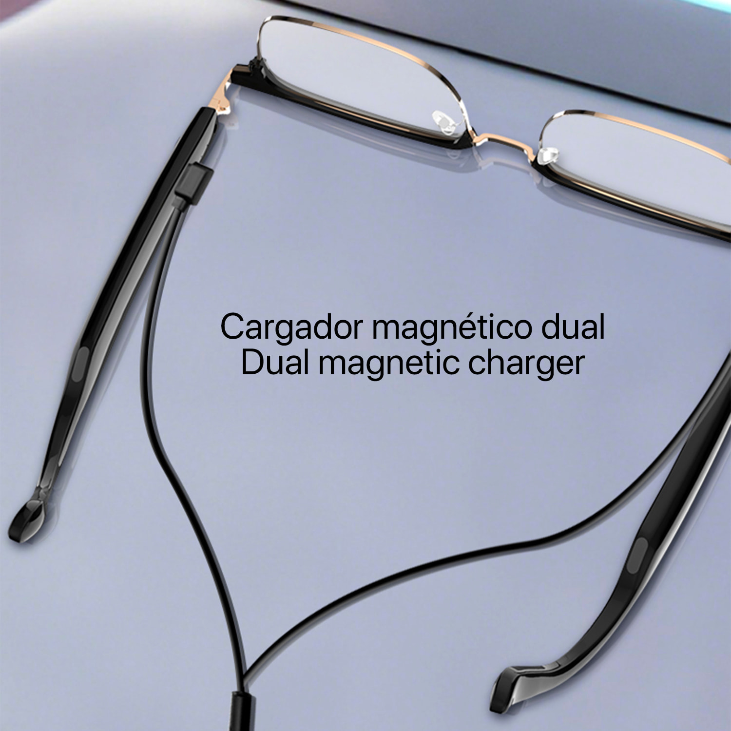 Occhiali smart GS13, chiamata bluetooth, assistente vocale, controllo remoto della fotocamera.