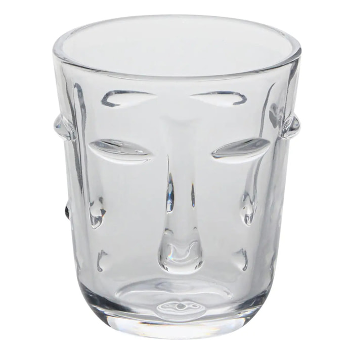 Lot de 6 gobelets Visage transparent D8,5xH10cm