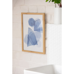 J-Line Cadre Géométrique - toile - bleu/blanc - 2 pièces