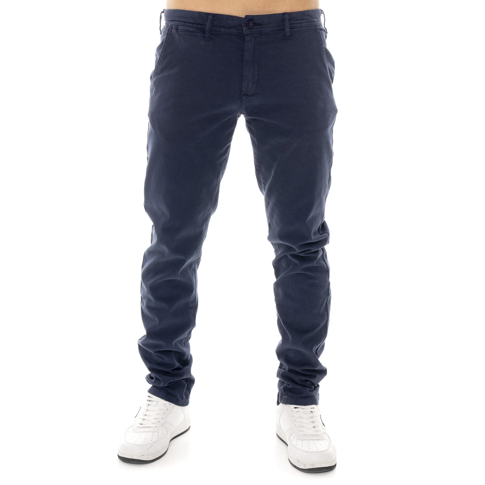 Pantalón chino de hombre Leone Easy de sarga con trabillas