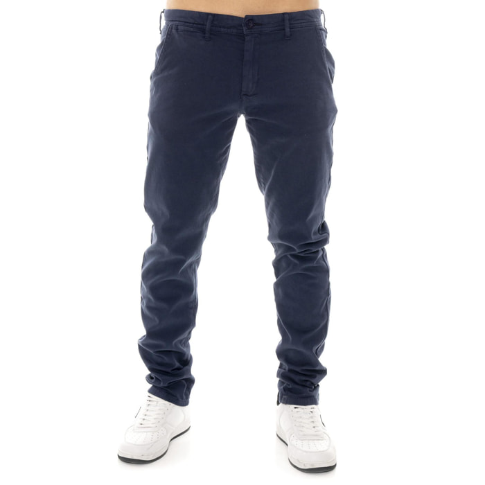 Pantalón chino de hombre Leone Easy de sarga con trabillas