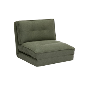 Chauffeuse 1 place convertible en tissu vert kaki SALLY