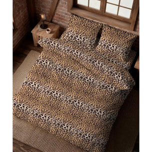 Parure Copripiumino Maculato per letto singolo in 100% Cotone e Made in Italy, moderno animalier