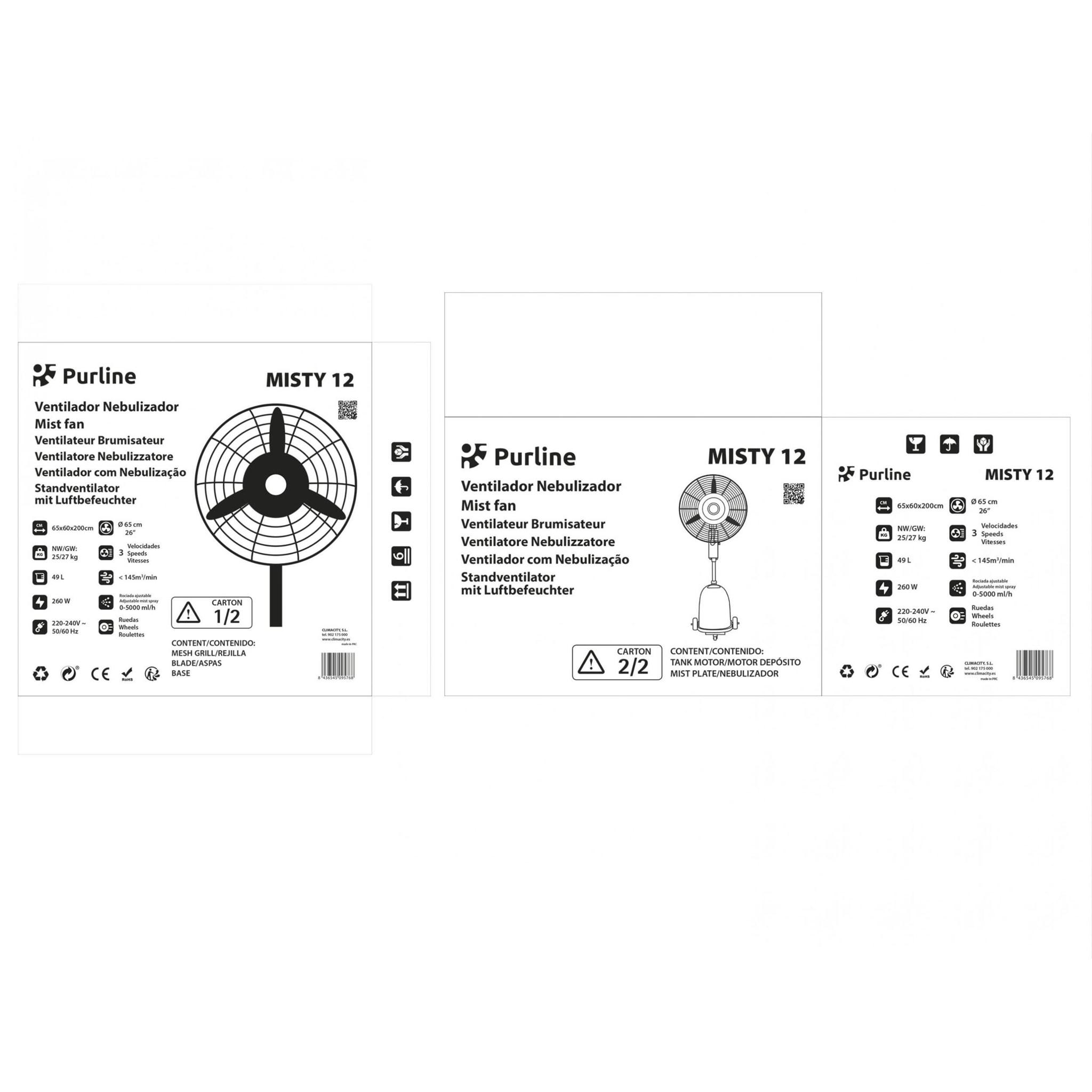 Ventilateur brumisateur à haut débit et réservoir de 49 L