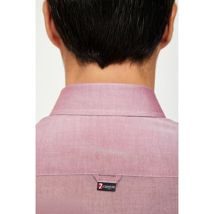 Camicia Uomo 1 Bottone Button Down Slim Cotone Unito Lilla