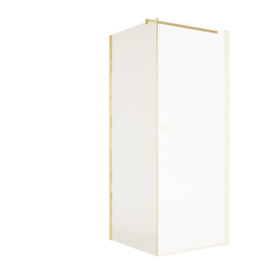 Retour pour Porte de Douche 80x195cm Verre Trempe 8mm Anticalcaire - Alu Or Brosse - GOLD ELEMENTARY