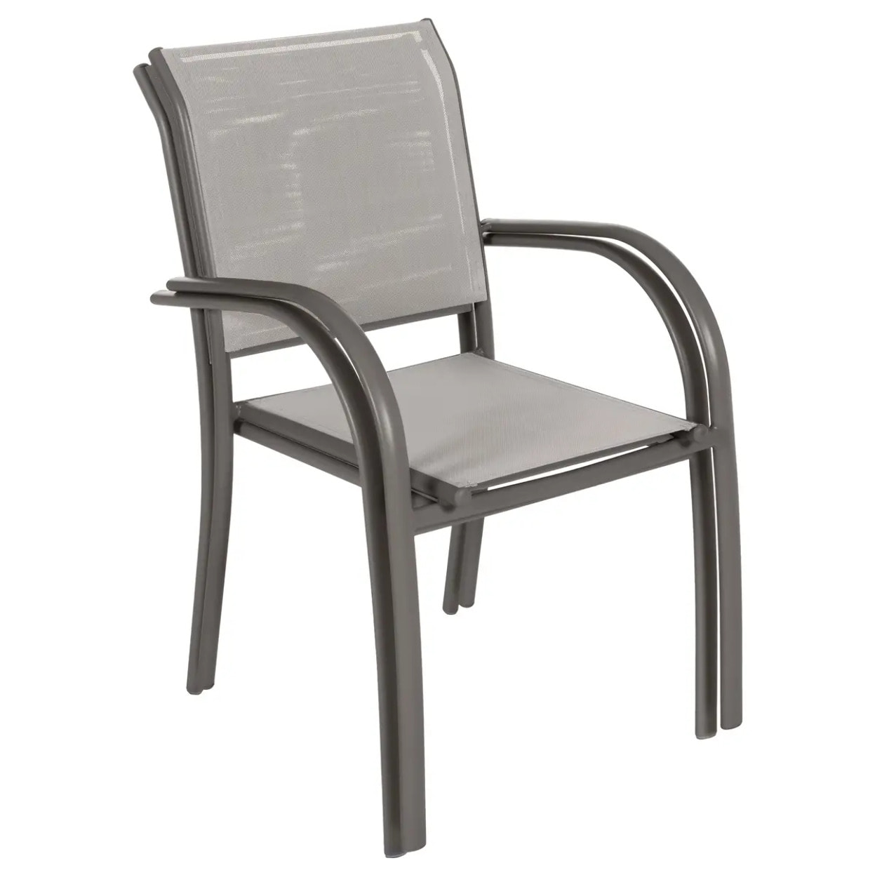 Fauteuil de jardin empilable "Piazza" noisette & tonka aluminium traité époxy