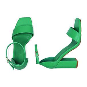 Sandali verdi, tacco 9 cm