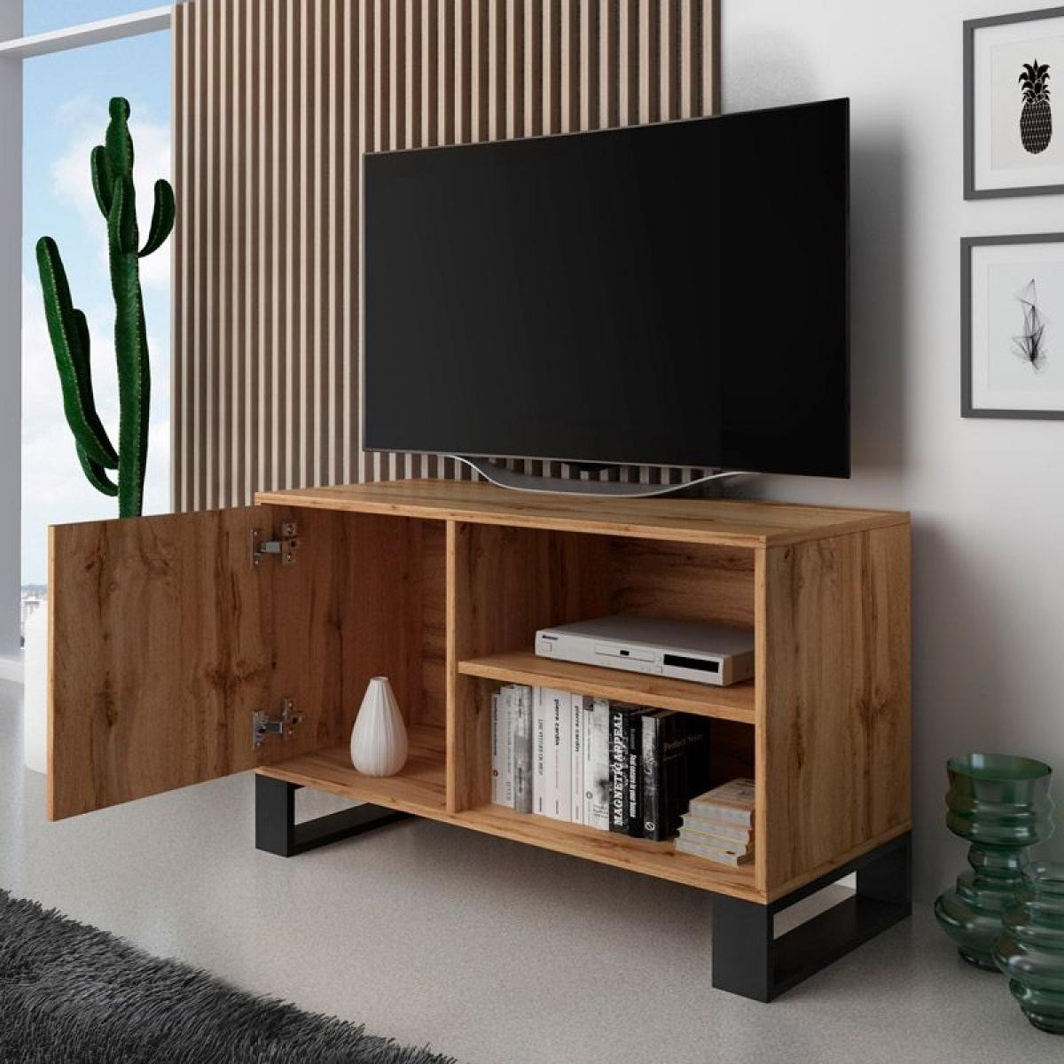 Mueble TV Raw 100 Roble oscuro - Negro