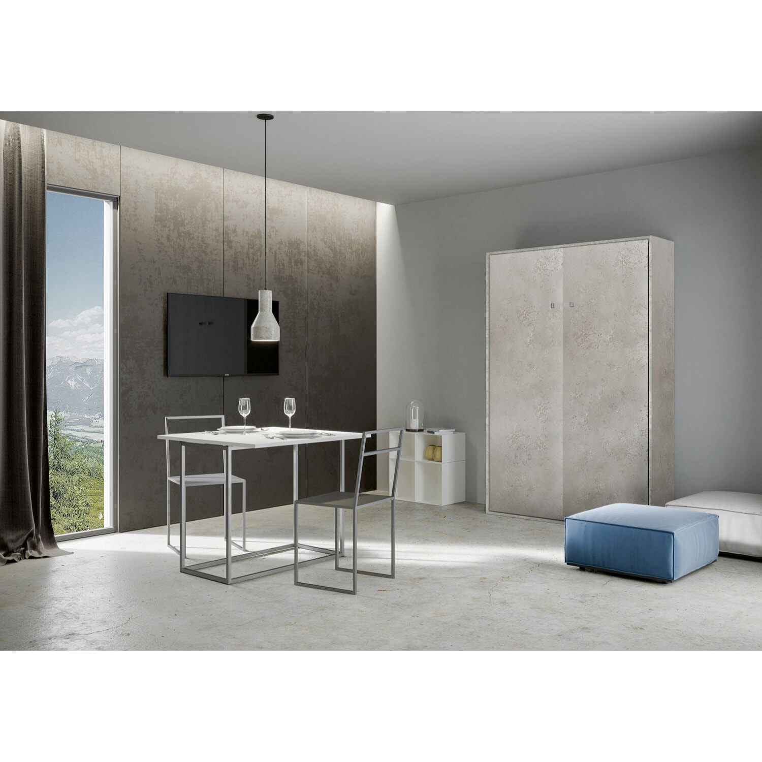 Letto a scomparsa 140 verticale Kentaro Cashmere