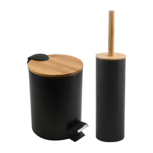 Set Poubelle à  pédale 5L & Brosse Wc ADONIS Noir Mat Spirella