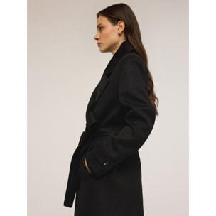 Motivi - Gabardina de paño de lana mixta - Negro