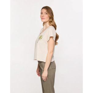 Camiseta Manga Corta Beige - Tradu