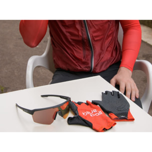 Guantes cortos de ciclismo unisex BLUEBALL Pavé Grip - Rojo
