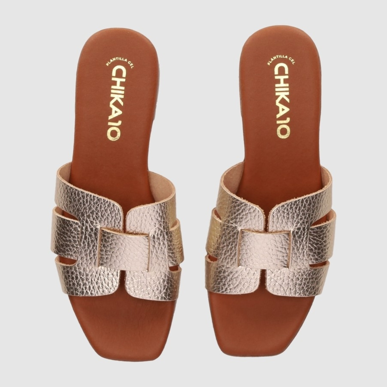 Sandalias de Piel - Platino - Tacón: 3 cm