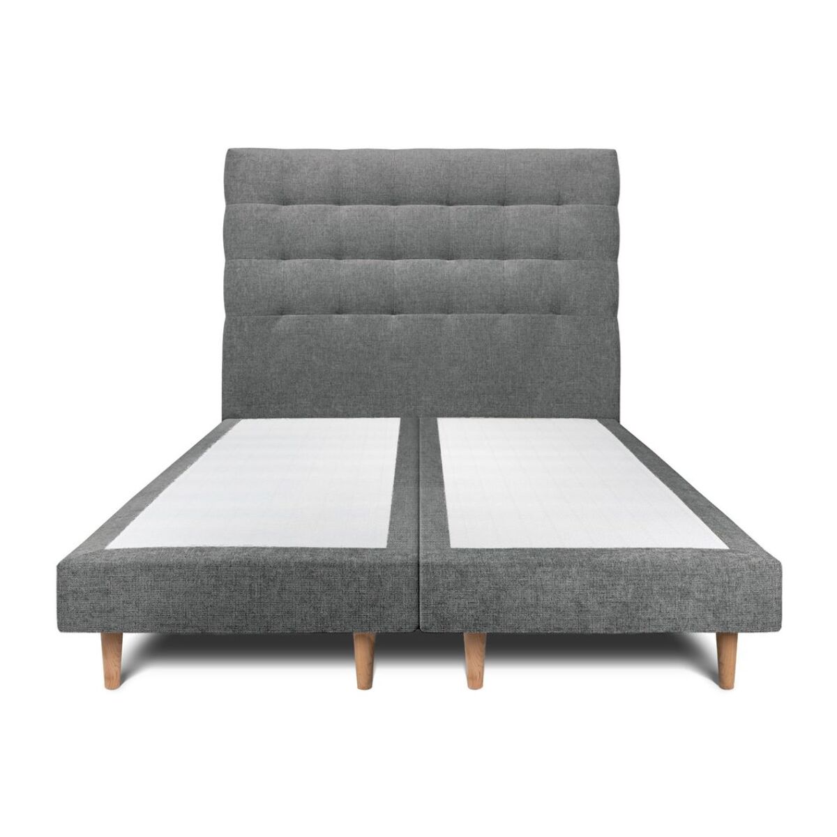 Lit avec tête de lit capitonnée tissu et sommier tapissier Ep14