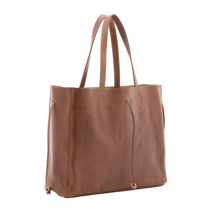 Borsa a spalla  unisex In Vera pelle Made in Italy 30x16x23 cm