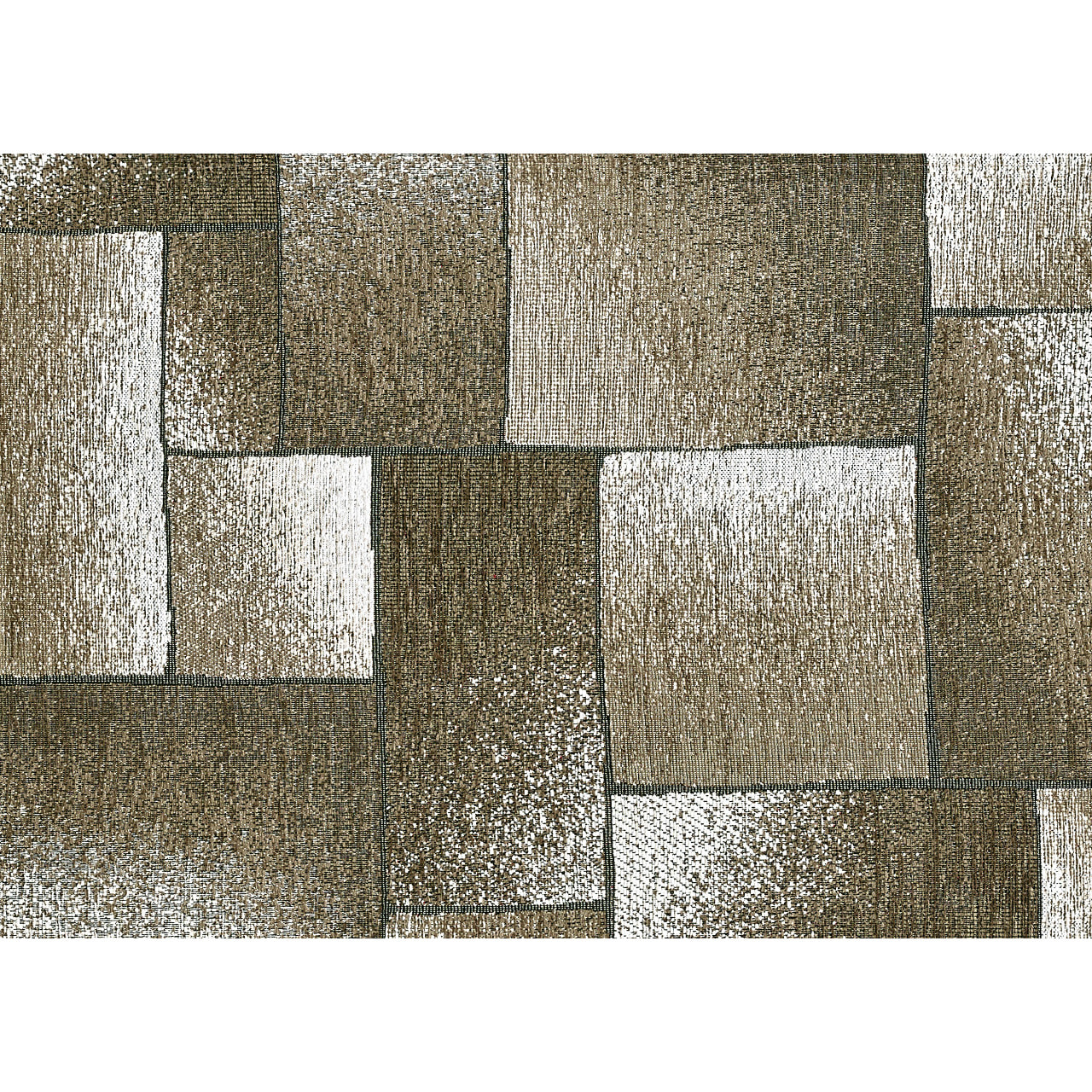 Tappeto Jacquard Ideale Salotto Camera Ingresso Made In Italy Antiscivolo, Lavabile, Morbido Disegno Tetrix Fango By Suardi