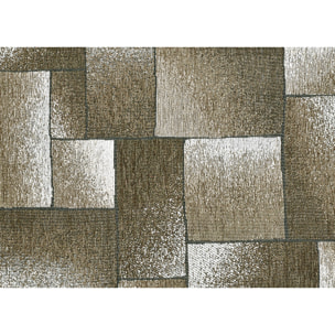 Tappeto Jacquard Ideale Salotto Camera Ingresso Made In Italy Antiscivolo, Lavabile, Morbido Disegno Tetrix Fango By Suardi