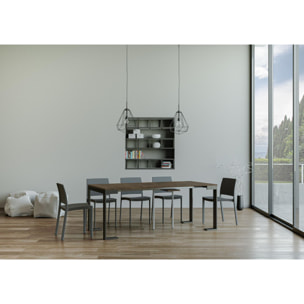 Consola extensible 90x40/196 cm Tecno Evolution Small Nogal estructura Antracita