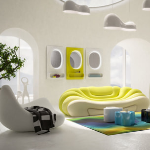 Miroir Aero LED 141x80cm blanc Kare Design