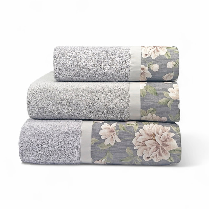 Set Spugna COROLLA 3 Pezzi: Viso+Ospite+Telo Bagno