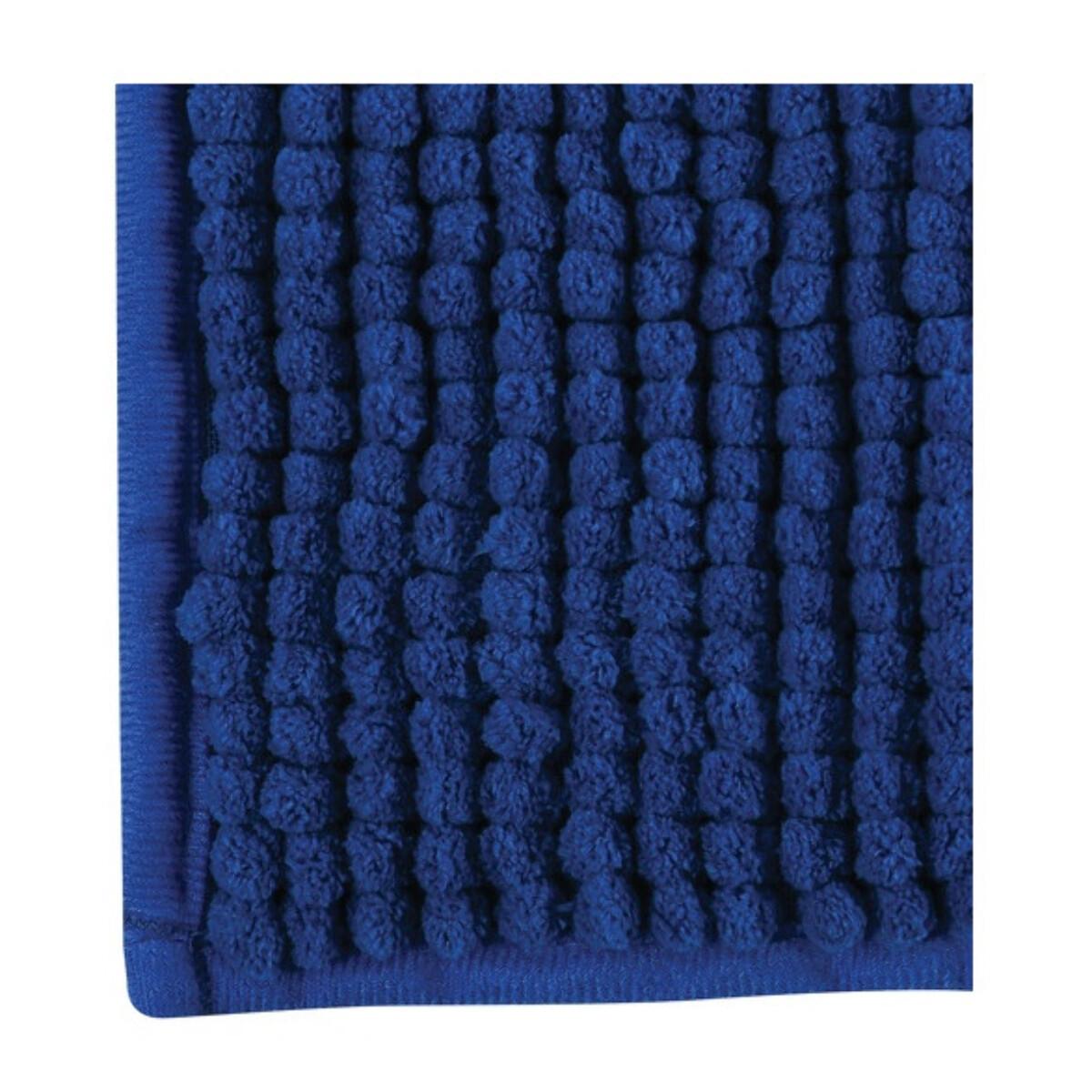 Lot de 2 tapis de bain CHENILLE 40x60 Bleu Foncé