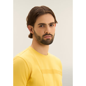 T-shirt in jersey con stampa logo tono su tono