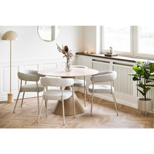 Set 2 sedie da pranzo Trivio in tessuto sabbia con gambe grigie