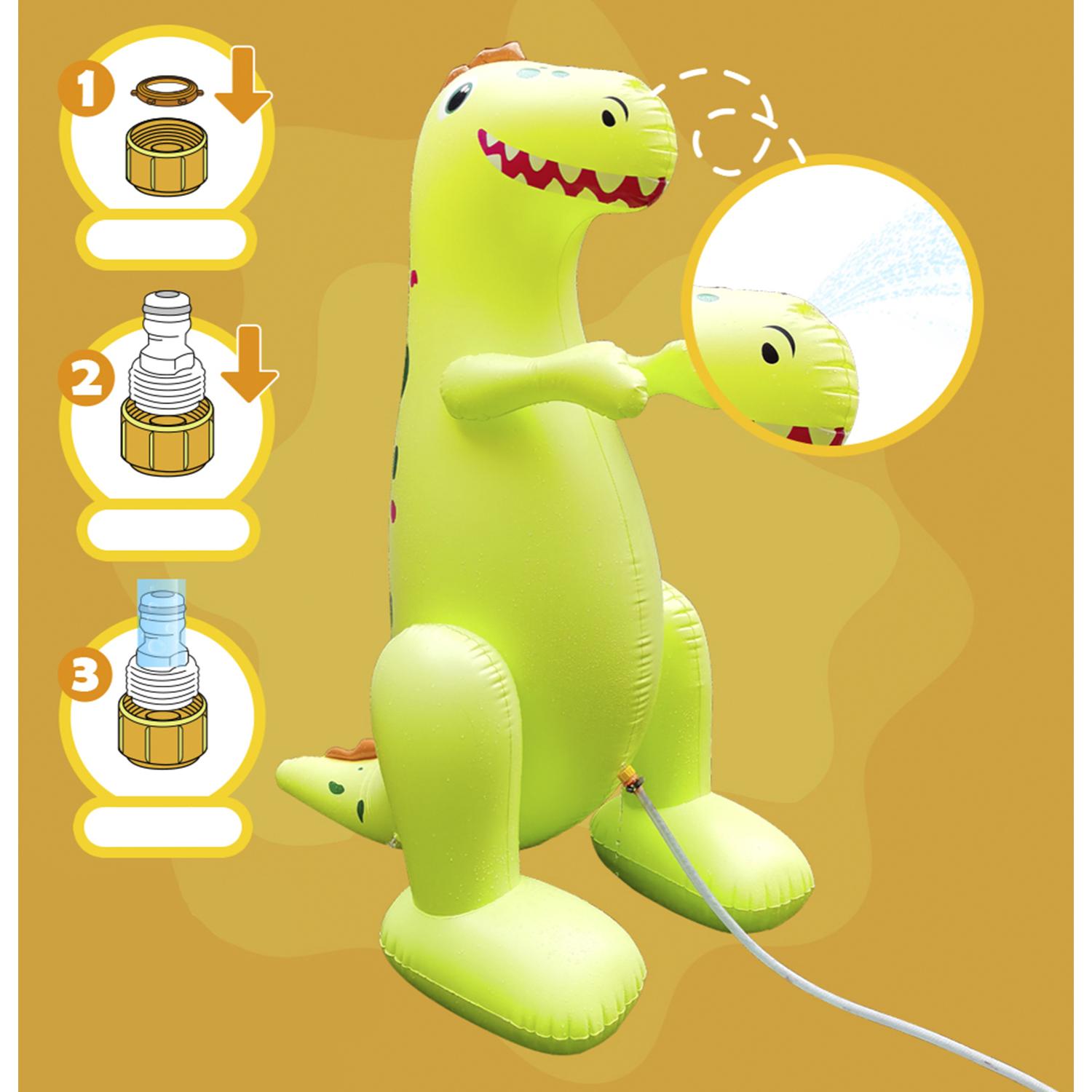 Dinosaurio T-Rex gigante inflable con aspersor de agua. 180x130cm.