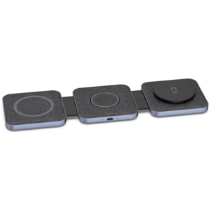 Chargeur ADEQWAT sans fil MagSafe 3 en 1 plat pliable 15W