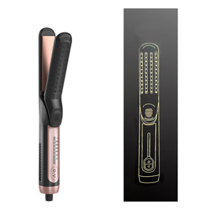 Piastra per capelli 699 con aria fredda e ioni negativi anti-frizz, riscaldamento veloce e 5 livelli di temperatura regolabili da 140°C a 220°C.