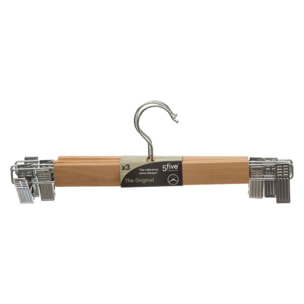 3 cintres à pinces métal/bois