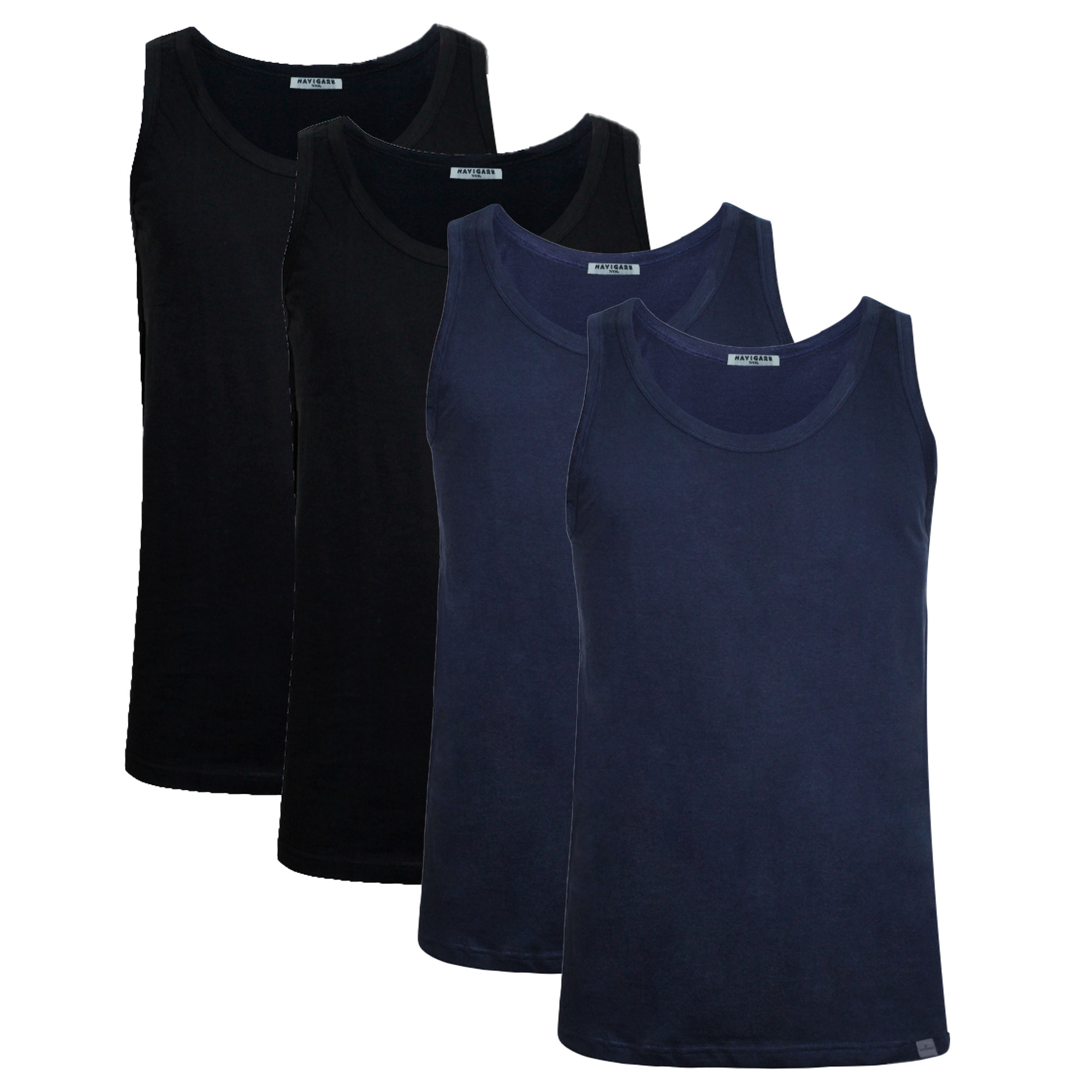 Canotta in 100% Cotone Navigare Art.811 Conf. 4 pz Ass (2 Nero 2 Blu)