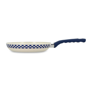 Poêle 24cm en aluminium recyclé et antiadhésif bleu - tout feux GINETTE