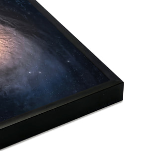 Affiche encadrée galaxie spirale et planètes Affiche + cadre en métal - Noir