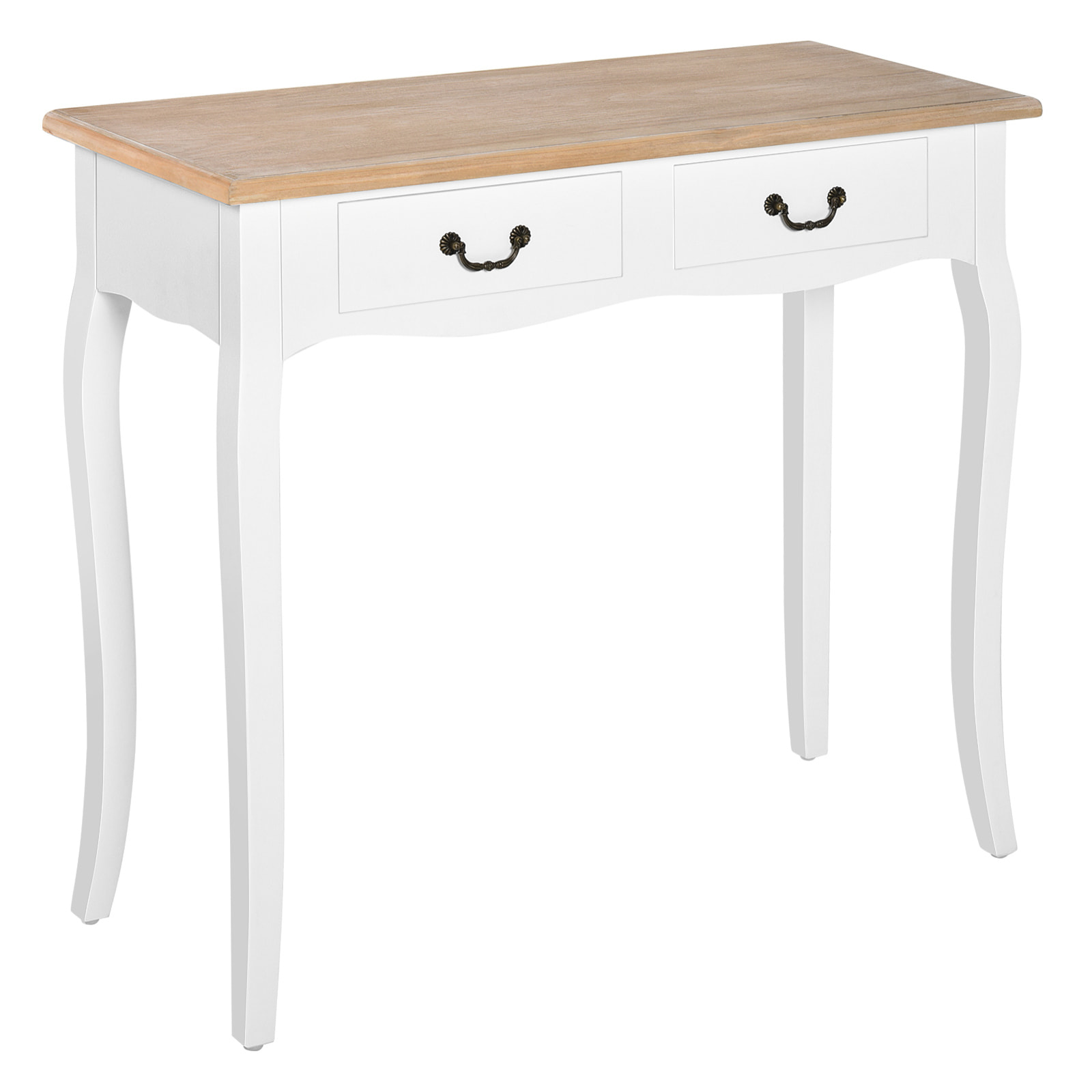 Mesa de Consola Auxiliar Retro de Madera 87x34x78,5cm Blanco