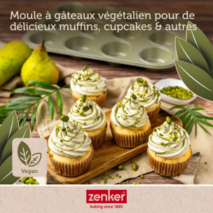 Set pâtisserie avec moule à 12 muffins revêtu cire de carnauba, 2 bols à mixer, verre mesureur et spatule Zenker