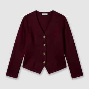 Set chaqueta pantalón angorina burdeos