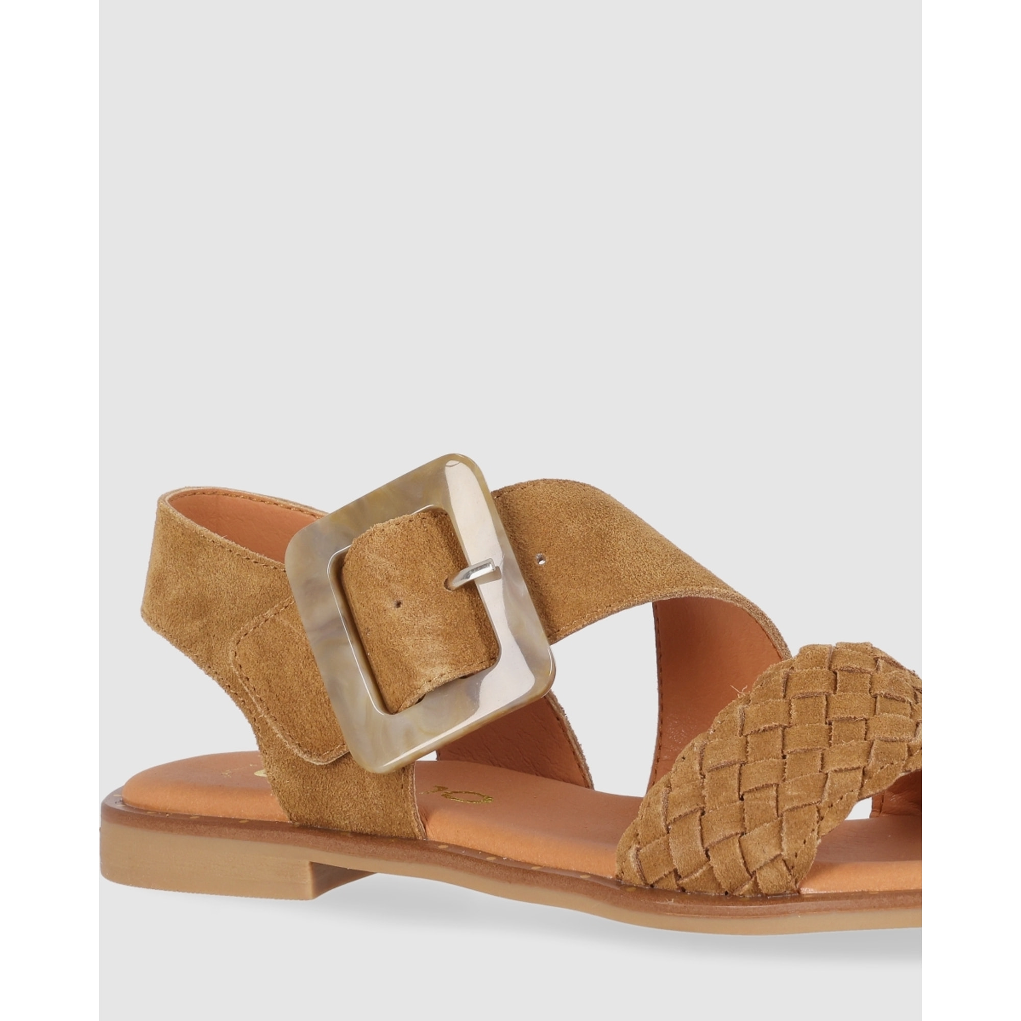 Sandalias de Serraje - Cuero - Tacón: Bajo