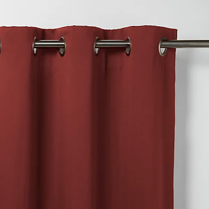 Rideau polyester occultant uni rouge