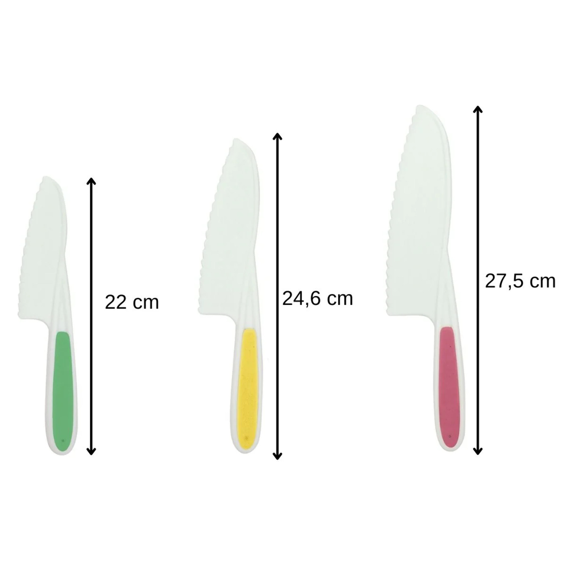 3 couteaux de cuisine pour enfants 22 à 27 cm Fackelmann Mini Monster