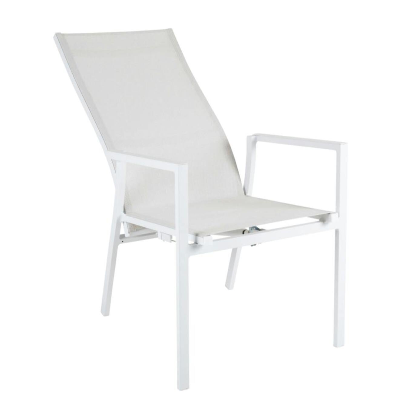 Fauteuil de jardin en aluminium avec dossier réglable blanc (lot de 2) OSLO