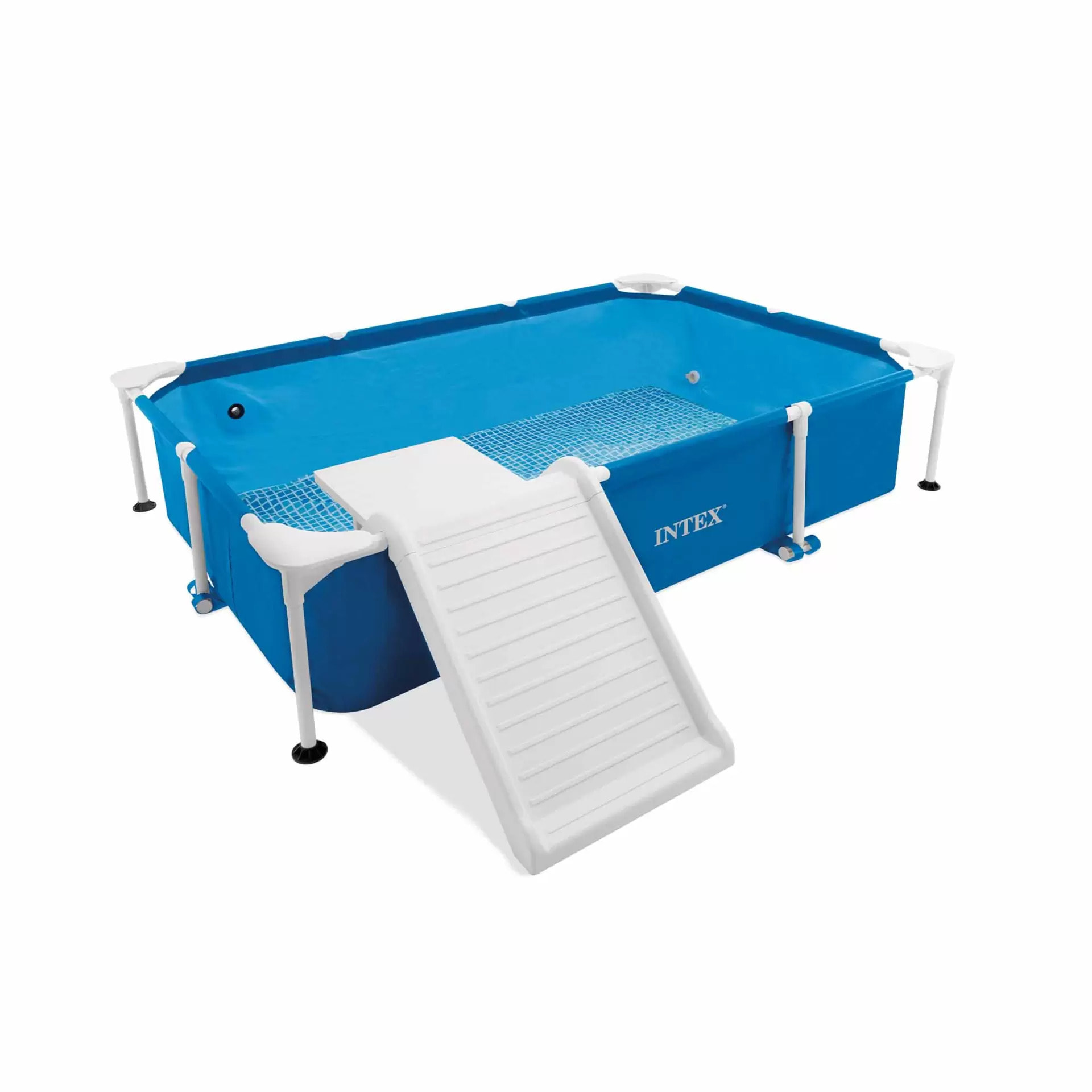 Intex 48404NP - Piscina Fuori Terra Rettangolare per Cani, con Pompa Filtro 1136 L/h, 229x152x46 cm