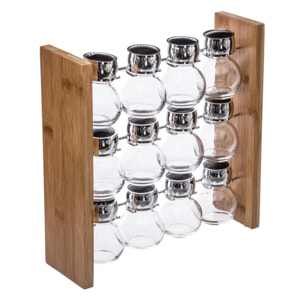 Support 12 pots à épices bambou
