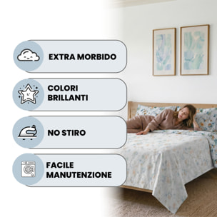 COMPLETO LETTO PIAZZA E MEZZA KARMA - 100% Microfibra