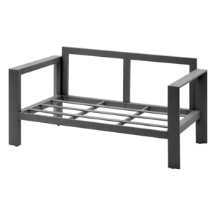 Canapé de jardin "Évasion" graphite 2 places en aluminium et oléfine