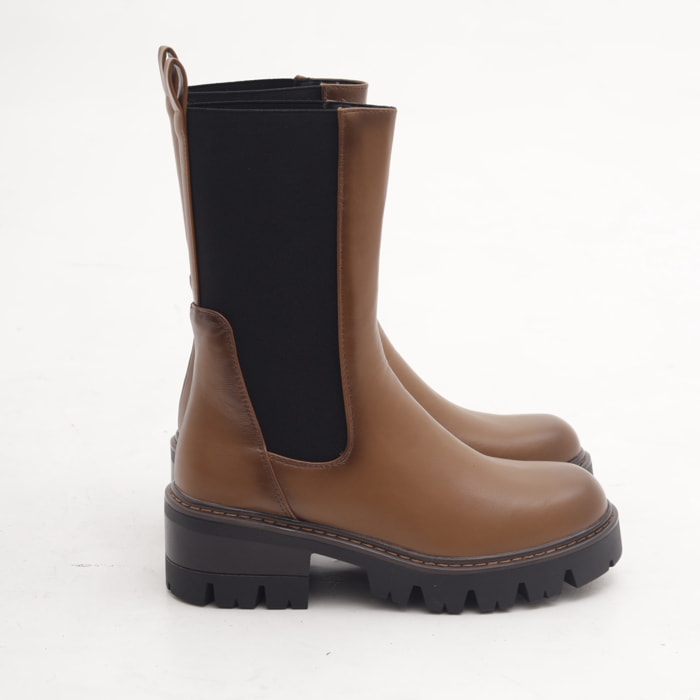 STIVALETTO ELASTICO GRANDE CUOIO