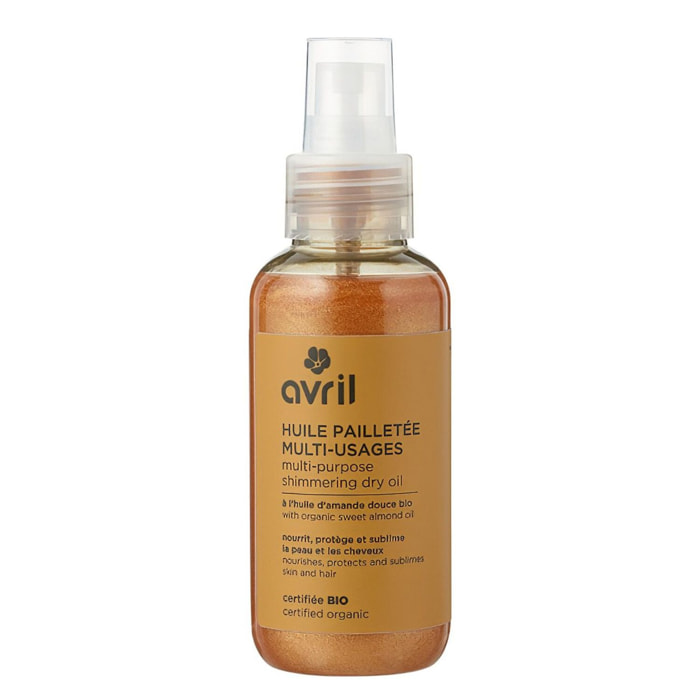 Huile Pailletée Multi-usages  - Huile Pailletée Certifiée Bio 100 ml
